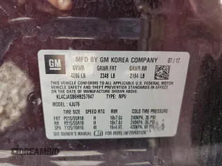 2017 Buick Encore Preferred z VIN KL4CJASB6HB257947, wystawiony jako Copart lot #60174095 z przebiegiem Nie podano mil oraz Szkoda całkowita • Salvage title. Historia ofert i sprzedaży dostępna na DreamBid. Obrazek 13.