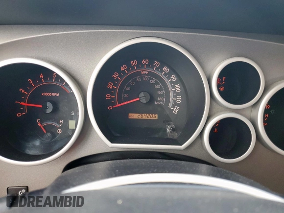 2010 Toyota Tundra with VIN 5TFDW5F12AX123529, listed as a Copart auction lot 60132615 with 264,205 mi miles and Clean title. Bid and sale history available at DreamBid. Image 9.