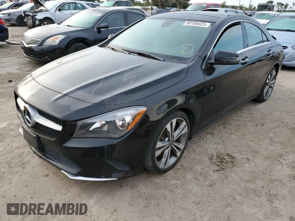 2018 Mercedes-Benz CLA with VIN WDDSJ4EB3JN613702, listed as a Copart auction lot 50105423 with 38,312 mi miles. Bid and sale history available at carsss.com. Image 1.