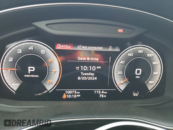 2023 Audi Q8 Premium Plus with VIN WA1EVBF16PD031298, listed as a Copart auction lot 67919624 with 10,073 mi miles and Salvage title. Bid and sale history available at DreamBid. Image 9.