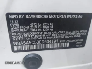 2014 BMW 5 Series 528i with VIN WBA5A5C53ED504191, listed as a IAAI auction lot 41771759 with 91,397 mi miles. Bid and sale history available at carsss.com. Image 9.