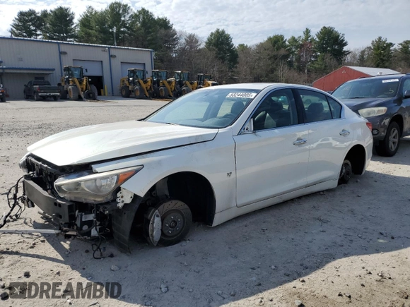 2015 Infiniti Q50 Premium with VIN JN1BV7AR7FM402165, listed as a Copart auction lot 53244085 with 83,519 mi miles and Clean title. Bid and sale history available at DreamBid. Image 1.