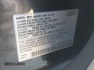 2023 Audi SQ7 Prestige z VIN WA1VWBF79PD019597, wystawiony jako Copart lot #84247404 z przebiegiem 17 010 mil mil oraz Szkoda całkowita • Salvage title. Historia ofert i sprzedaży dostępna na DreamBid. Obrazek 12.