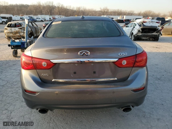 2014 Infiniti Q50 Hybrid Premium with VIN JN1AV7AR7EM702346, listed as a Copart auction lot 48981915 with 135,402 mi miles and Clean Title. Bid and sale history available at carsss.com. Image 6.