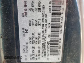1998 Dodge 1500 z VIN 1B7HC16Y6WS534971, wystawiony jako Copart lot #48855355 z przebiegiem 243 455 mil mil oraz Nie do naprawy • Non repairable. Historia ofert i sprzedaży dostępna na DreamBid. Obrazek 12.