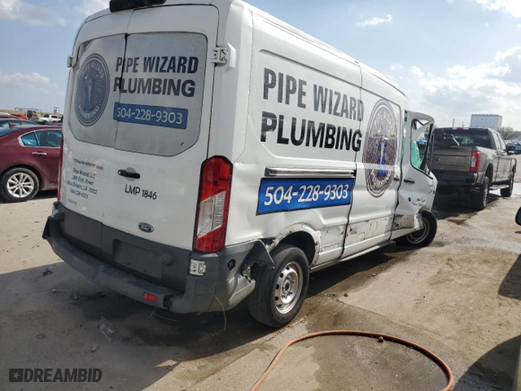 2018 Ford Transit Van with VIN 1FTYR2CGXJKA12952, listed as a Copart auction lot 48476755 with 0 mi miles and Salvage Title. Bid and sale history available at carsss.com. Image 3.