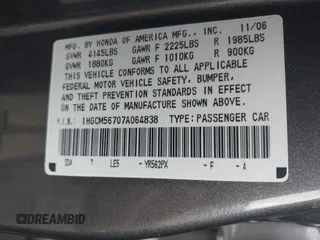 2007 Honda Accord EX z VIN 1HGCM56707A064838, wystawiony jako IAAI lot #42240861 z przebiegiem 134 933 mil mil oraz . Historia ofert i sprzedaży dostępna na DreamBid. Obrazek 9.