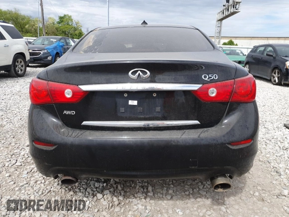 2015 Infiniti Q50 Premium z VIN JN1BV7AR8FM422960, wystawiony jako Copart lot #56393115 z przebiegiem 177 379 mil mil oraz Szkody całkowita. Historia ofert i sprzedaży dostępna na DreamBid. Obrazek 6.