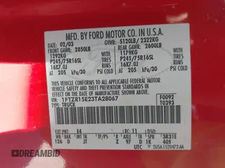 2003 Ford Ranger XL Fleet with VIN 1FTZR15E23TA28067, listed as a IAAI auction lot 40569414 with 114,333 mi miles. Bid and sale history available at carsss.com. Image 9.