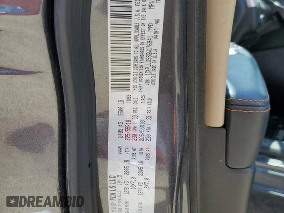 2016 Jeep Cherokee Limited with VIN 1C4PJLDS6GW176941, listed as a Copart auction lot 56754985 with 90,974 mi miles and Salvage title. Bid and sale history available at DreamBid. Image 12.