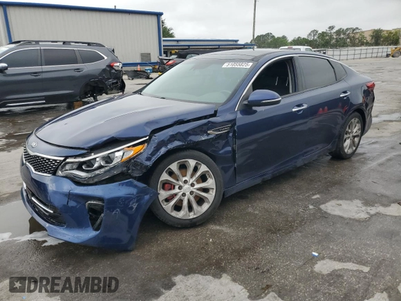 2018 Kia Optima SX with VIN 5XXGW4L24JG247796, listed as a Copart auction lot 51055825 with 106,915 mi miles and Salvage title. Bid and sale history available at DreamBid. Image 1.