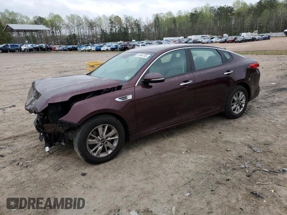 2016 Kia Optima LX with VIN 5XXGT4L33GG042495, listed as a Copart auction lot 51664765 with 131,575 mi miles and Salvage Title. Bid and sale history available at carsss.com. Image 1.