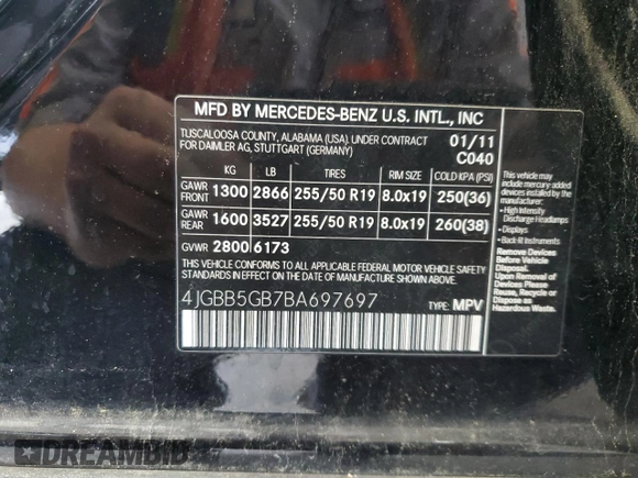 2011 Mercedes-Benz M 350 z VIN 4JGBB5GB7BA697697, wystawiony jako Copart lot #57138125 z przebiegiem 122 526 mil mil oraz Szkoda całkowita • Salvage title. Historia ofert i sprzedaży dostępna na DreamBid. Obrazek 13.