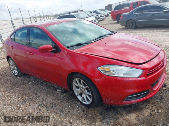 2013 Dodge Dart SXT with VIN 1C3CDFBA1DD155511, listed as a IAAI auction lot 41716393 with 77,622 mi miles. Bid and sale history available at carsss.com. Image 1.