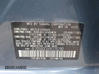 2024 Subaru Crosstrek Premium z VIN JF2GUADC6RH338290, wystawiony jako IAAI lot #42341194 z przebiegiem 10 379 mil mil oraz . Historia ofert i sprzedaży dostępna na DreamBid. Obrazek 9.