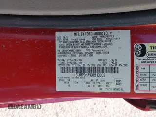 2011 Ford Fusion SE with VIN 3FAHP0HA9BR113305, listed as a IAAI auction lot 42112161 with 217,618 mi miles. Bid and sale history available at carsss.com. Image 9.