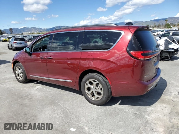 2023 Chrysler Pacifica Limited with VIN 2C4RC3GG9PR605377, listed as a Copart auction lot 51781805 with 7,606 mi miles and Salvage title. Bid and sale history available at DreamBid. Image 2.
