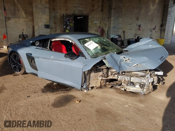 2023 Audi R8 performance quattro with VIN WUACEAFXXP7900496, listed as a IAAI auction lot 40968560 with Not Provided miles and . Bid and sale history available at DreamBid. Image 1.