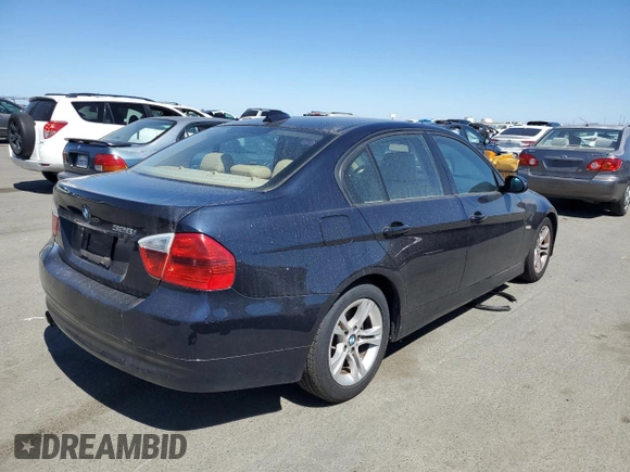 2008 BMW 3 Series 328i with VIN WBAVC57548NK78262, listed as a Copart auction lot 71132994 with 120,872 mi miles and Clean title. Bid and sale history available at DreamBid. Image 3.