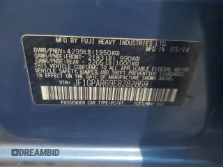 2014 Subaru Impreza Special Sports Limited with VIN JF1GPAR69E8282869, listed as a Copart auction lot 62980425 with 45,289 mi miles and Salvage title. Bid and sale history available at DreamBid. Image 12.