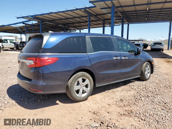 2019 Honda Odyssey EX with VIN 5FNRL6H58KB088138, listed as a Copart auction lot 59811345 with 75,559 mi miles and Salvage title. Bid and sale history available at DreamBid. Image 3.