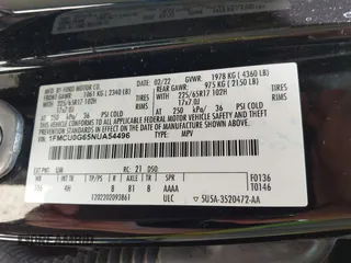 2022 Ford Escape SE с VIN 1FMCU0G65NUA54496, выставлен на аукционе IAAI как лот 42325251 с пробегом 29 268 миль миль и . История ставок и продаж доступна на DreamBid. Изображение 9.