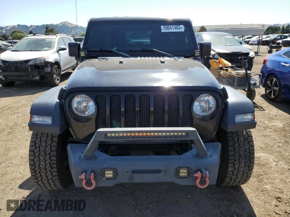 2018 Jeep Wrangler Unlimited Sport S with VIN 1C4HJXDG6JW145865, listed as a Copart auction lot 59041465 with 93,513 mi miles and Salvage title. Bid and sale history available at DreamBid. Image 5.
