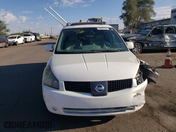 2005 Nissan Quest SL with VIN 5N1BV28U55N137275, listed as a Copart auction lot 72023734 with 0 mi miles and Salvage Title. Bid and sale history available at carsss.com. Image 5.