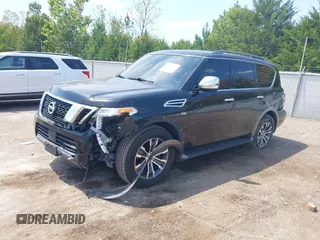 2020 Nissan Armada SL with VIN JN8AY2ND6L9108907, listed as a IAAI auction lot 40211000 with 95,404 mi miles. Bid and sale history available at carsss.com. Image 17.