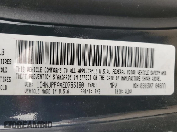 2014 Jeep Patriot High Altitude with VIN 1C4NJPFAXED786160, listed as a Copart auction lot 46140685 with 94,688 mi miles and Salvage Title. Bid and sale history available at DreamBid. Image 14.