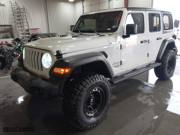 2020 Jeep Wrangler Unlimited Sport S with VIN 1C4HJXDN0LW173694, listed as a IAAI auction lot 41692647 with 56,934 mi miles. Bid and sale history available at carsss.com. Image 18.