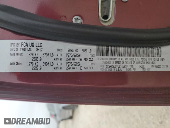 2018 Ram 1500 Big Horn with VIN 1C6RR6LG7JS115037, listed as a Copart auction lot 42947065 with 132,434 mi miles and Salvage Title. Bid and sale history available at carsss.com. Image 12.