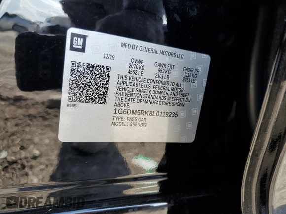 2020 Cadillac CT5 Luxury z VIN 1G6DM5RK8L0119235, wystawiony jako Copart lot #52723065 z przebiegiem 82 212 mil mil oraz Szkody całkowita. Historia ofert i sprzedaży dostępna na DreamBid. Obrazek 12.