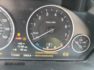2013 BMW 3 Series 328i xDrive with VIN WBA3B5G59DNS04579, listed as a Copart auction lot 50445404 with 115,404 mi miles and Salvage title. Bid and sale history available at DreamBid. Image 9.