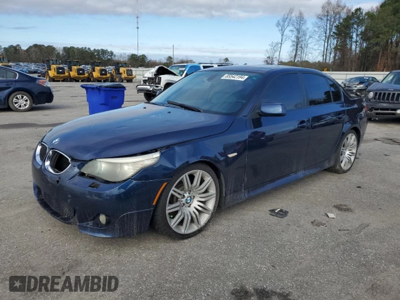 2008 BMW 5 Series 550i with VIN WBANW53538CT54207, listed as a Copart auction lot 85542194 with 153,319 mi miles and Salvage Title. Bid and sale history available at carsss.com. Image 1.