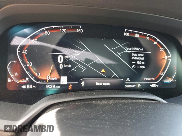 2022 BMW X5 sDrive40i with VIN 5UXCR4C06N9K56344, listed as a Copart auction lot 47600815 with 19,592 mi miles and Salvage Title. Bid and sale history available at carsss.com. Image 9.