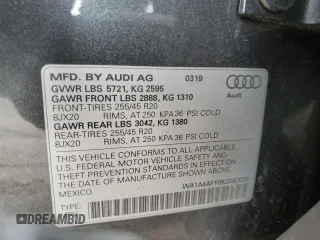 2019 Audi SQ5 Premium with VIN WA1A4AFY0K2082020, listed as a Copart auction lot 45337794 with 68,547 mi miles and . Bid and sale history available at DreamBid. Image 14.