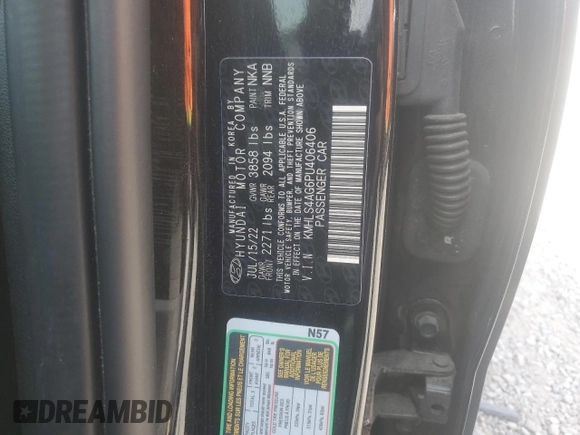 2023 Hyundai Elantra SEL with VIN KMHLS4AG6PU406406, listed as a Copart auction lot 50453865 with 37,130 mi miles and Salvage Title. Bid and sale history available at DreamBid. Image 12.