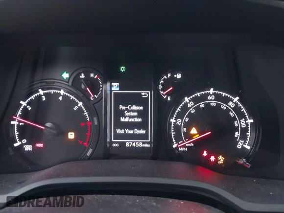 2020 Toyota 4Runner SR5 with VIN JTEBU5JR2L5779671, listed as a IAAI auction lot 41572359 with 87,458 mi miles and . Bid and sale history available at DreamBid. Image 7.