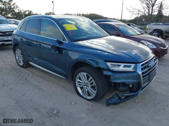 2018 Audi Q5 Premium Plus with VIN WA1BNAFY1J2011912, listed as a IAAI auction lot 41234915 with 86,471 mi miles. Bid and sale history available at carsss.com. Image 1.