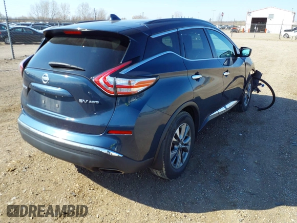 2016 Nissan Murano SL z VIN 5N1AZ2MH6GN143047, wystawiony jako IAAI lot #41920270 z przebiegiem 158 518 mil mil oraz . Historia ofert i sprzedaży dostępna na DreamBid. Obrazek 4.