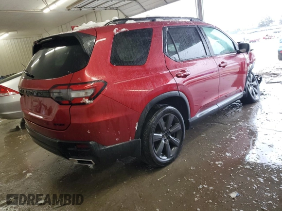 2023 Honda Pilot Sport with VIN 5FNYG1H34PB043934, listed as a Copart auction lot 45989925 with 26,490 mi miles and Salvage Title. Bid and sale history available at carsss.com. Image 3.