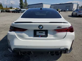 2025 BMW M4 Competition with VIN WBS23HK09SCS16550, listed as a Copart auction lot 48350975 with 6,914 mi miles and Salvage Title. Bid and sale history available at carsss.com. Image 6.