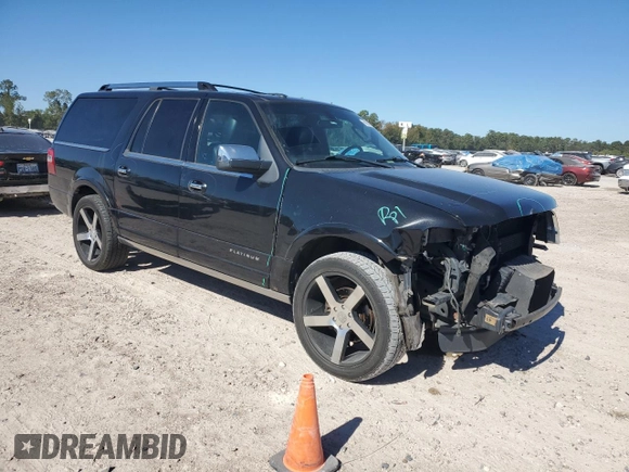2015 Ford Expedition EL Platinum with VIN 1FMJK1LT4FEF14189, listed as a Copart auction lot 80850174 with 143,909 mi miles and Salvage Title. Bid and sale history available at carsss.com. Image 4.