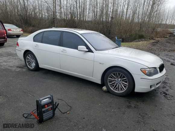 2007 BMW 7 Series 750Li with VIN WBAHN83527DT73194, listed as a Copart auction lot 46716155 with 123,982 mi miles and Clean Title. Bid and sale history available at carsss.com. Image 4.