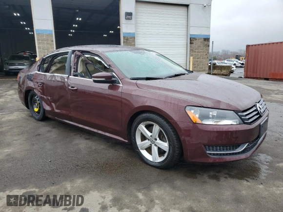 2013 Volkswagen Passat SE w/Sunroof with VIN 1VWBP7A31DC057251, listed as a Copart auction lot 51686445 with 107,792 mi miles and Salvage Title. Bid and sale history available at carsss.com. Image 4.