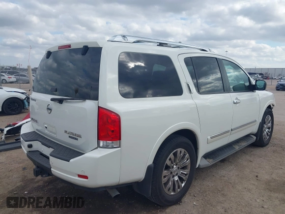 2015 Nissan Armada SV z VIN 5N1BA0ND5FN600845, wystawiony jako IAAI lot #41531206 z przebiegiem 185 476 mil mil oraz . Historia ofert i sprzedaży dostępna na DreamBid. Obrazek 4.