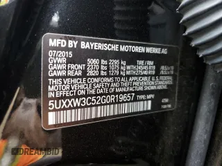 2016 BMW X4 xDrive28i with VIN 5UXXW3C52G0R19657, listed as a Copart auction lot 80838593 with 58,072 mi miles. Bid and sale history available at carsss.com. Image 14.