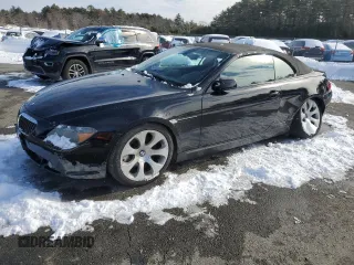 2007 BMW 6 Series 650i with VIN WBAEK13537CN83747, listed as a Copart auction lot 43989075 with 122,865 mi miles and Salvage Title. Bid and sale history available at carsss.com. Image 1.