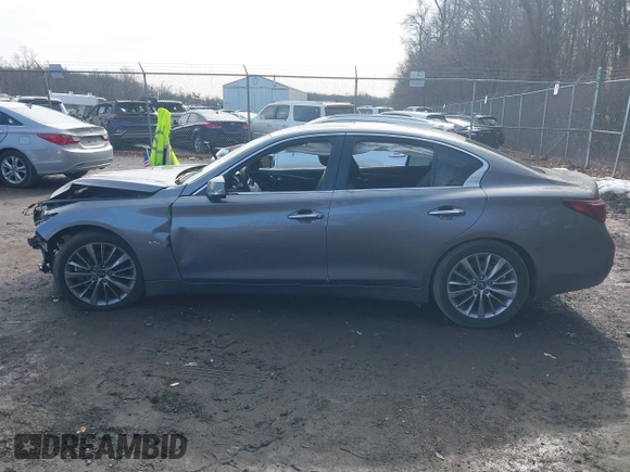 2018 Infiniti Q50 Luxe with VIN JN1EV7AP4JM591989, listed as a IAAI auction lot 41525340 with 78,812 mi miles and . Bid and sale history available at carsss.com. Image 15.